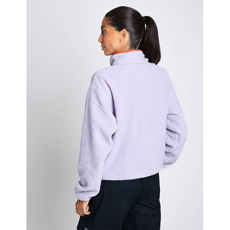 Helvetia II Cropped Sherpa Half Snap Fleece – Lavender Pearl/Shale Purple/Zing