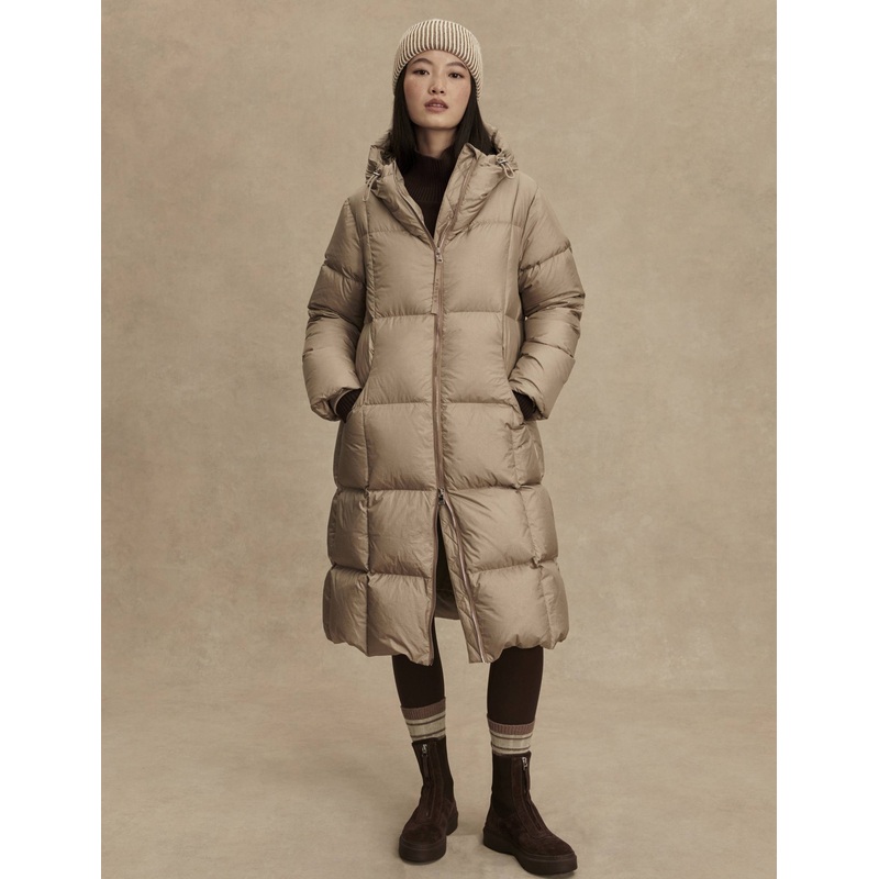 Katya Long Down Puffer – Portabella Metallic