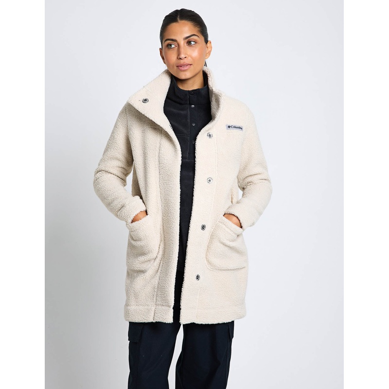 Panorama Long Sherpa Fleece Jacket – Dark Stone