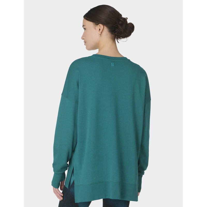 After Class Longline Sweatshirt – Petrol Green