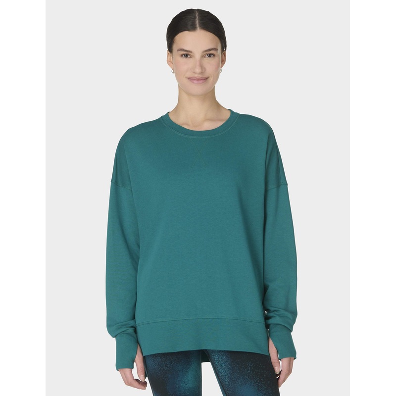 After Class Longline Sweatshirt – Petrol Green