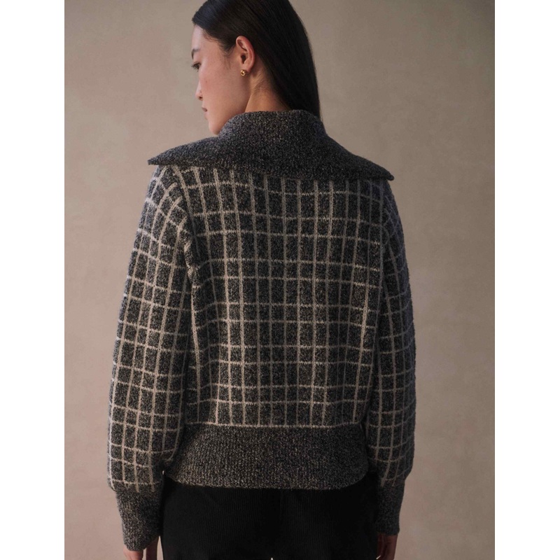 Furley Half Zip Knit – Charcoal Marl