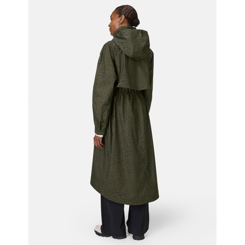 Motion Technical Longline Parka – Large Green Leopard Print
