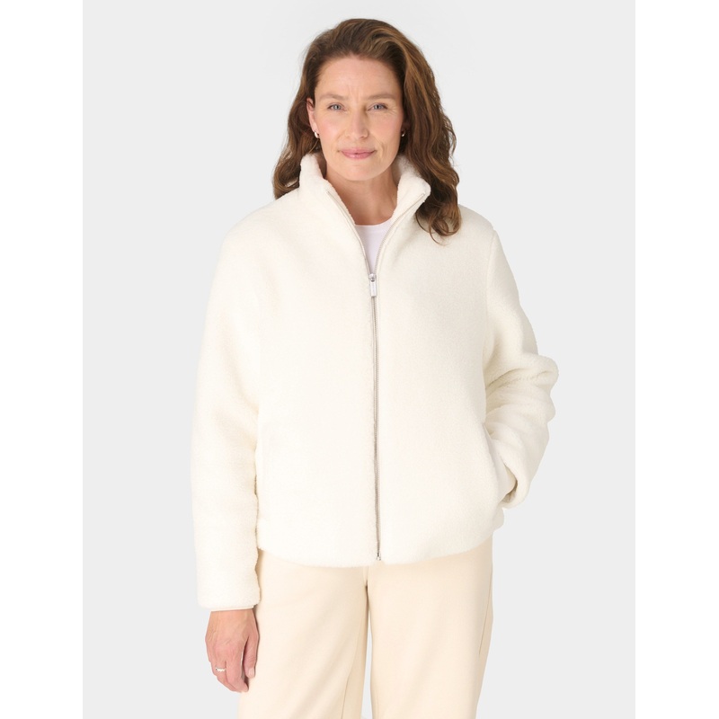 Navigate Sherpa Zip Up Jacket – Studio White