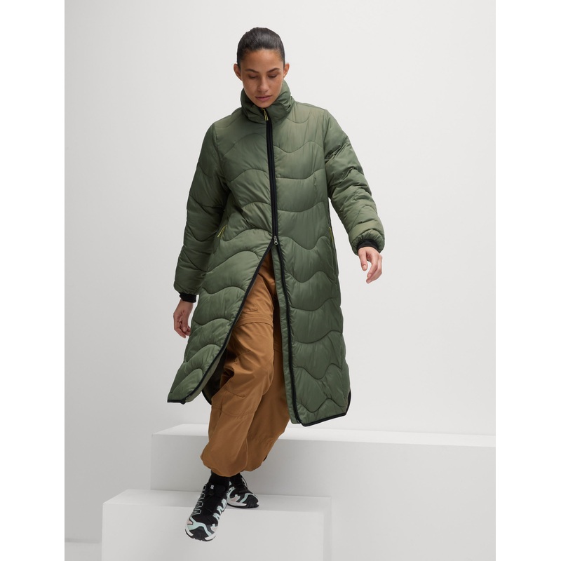 Stormwear Quilted Hooded Longline Puffer Coat – Dark Khaki