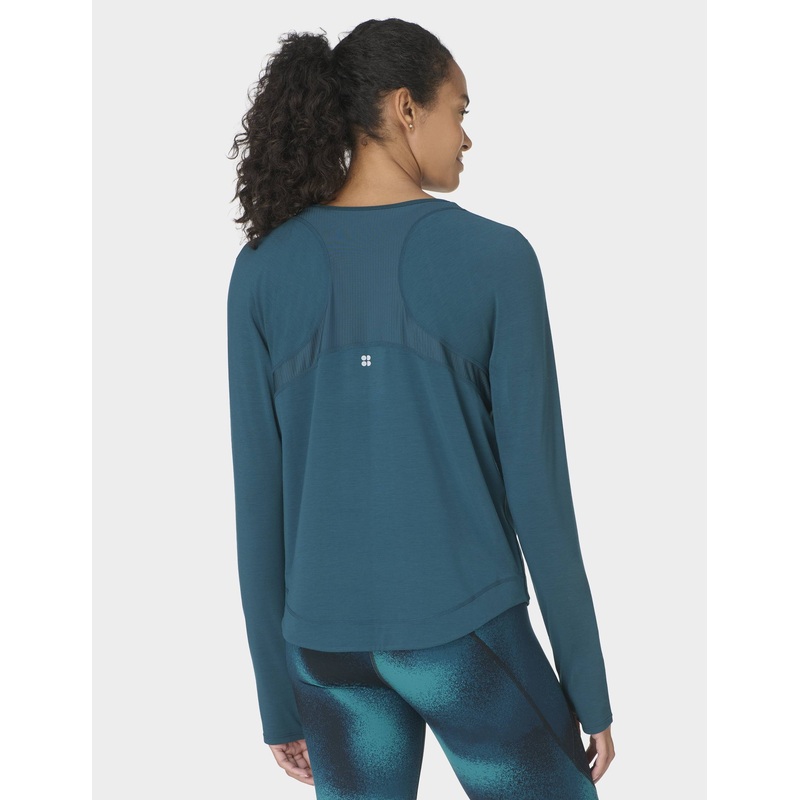 Breathe Easy Mesh Long Sleeve Top – Deep Green