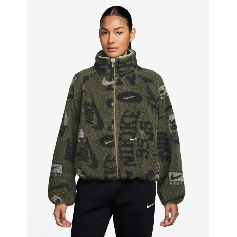 Sportswear High-Pile Fleece Jacket – Medium Olive/Sail