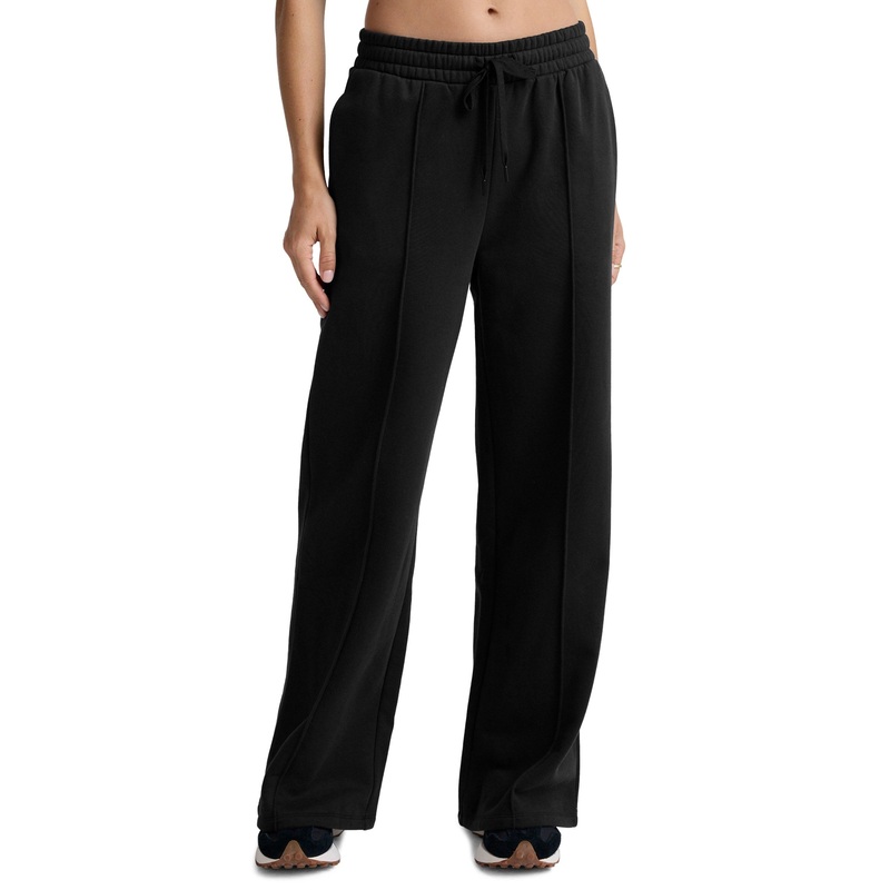 LuxeFleece Pintuck Wide Leg Pant – Black