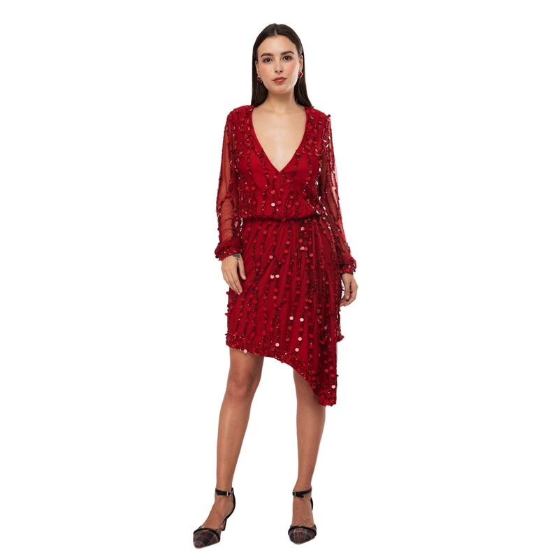 Couture Fashion by FG CF19201106 Dress Eggplant