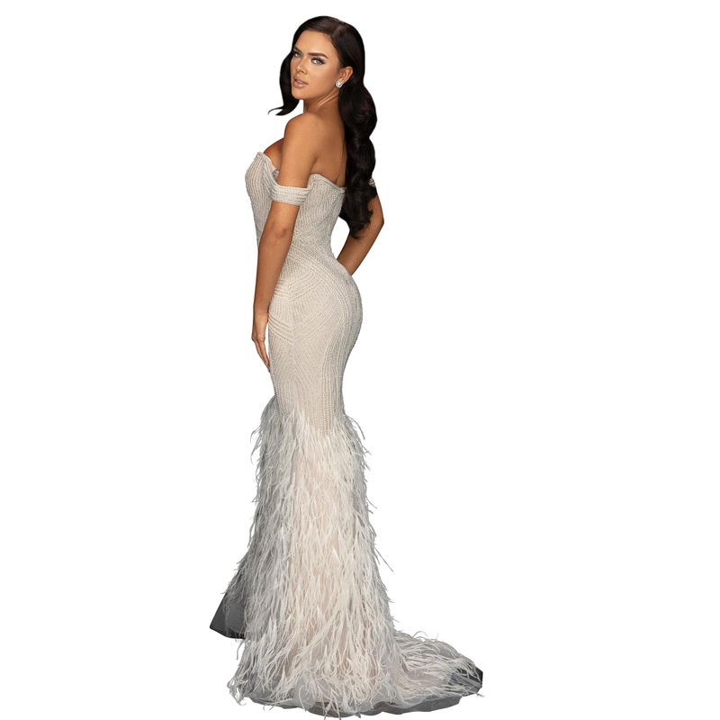 Terani 2011GL2175 Dress Silver-Pearl