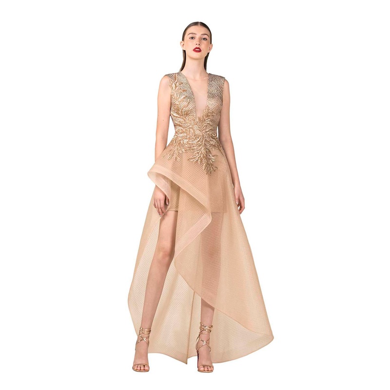 Saiid Kobeisy RE3575 Dress Gold