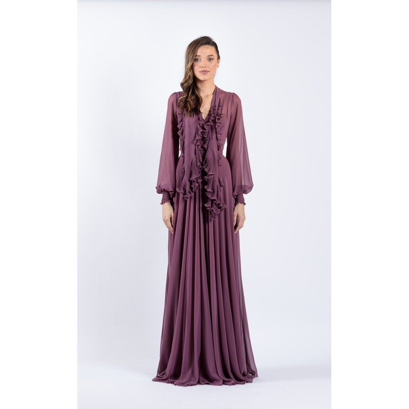 Zeena Zaki SS2103 Dress Light-Maroon