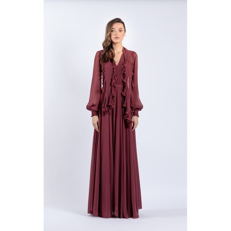 Zeena Zaki SS2103 Dress Light-Maroon