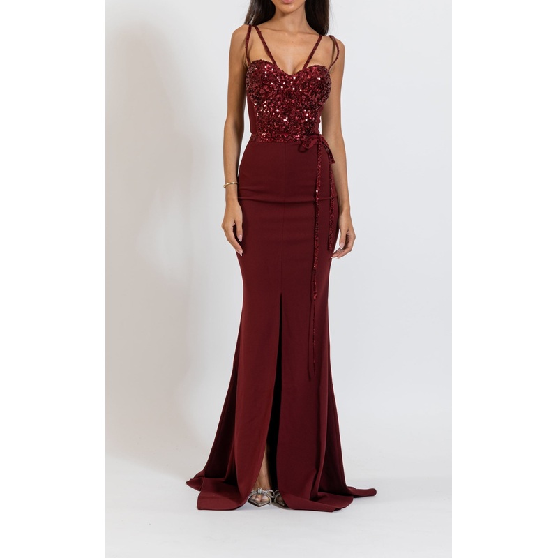 Zeena Zaki FW222311 Dress Maroon