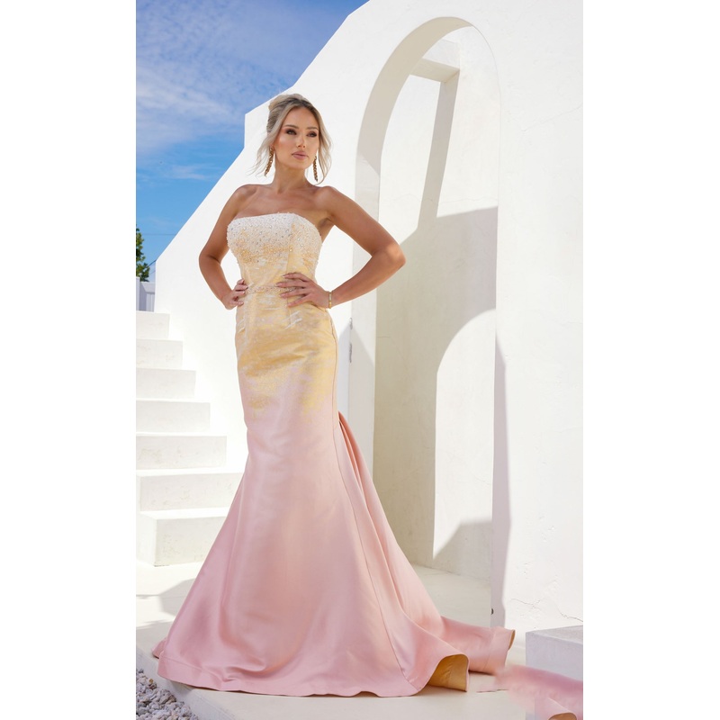 Terani 241E2499 Dress Blush-Gold