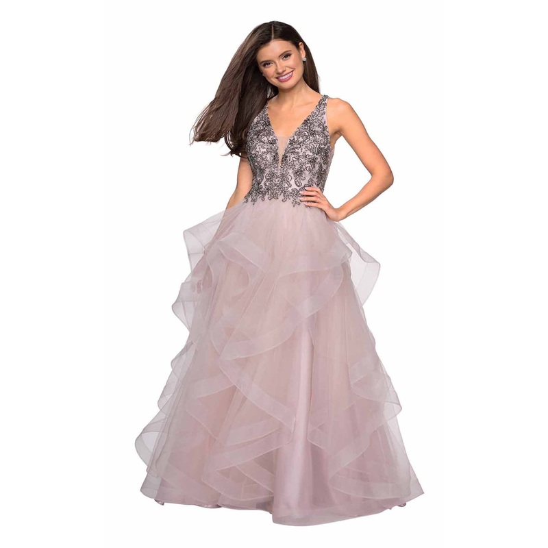 La Femme 27649 Dress Dusty Pink