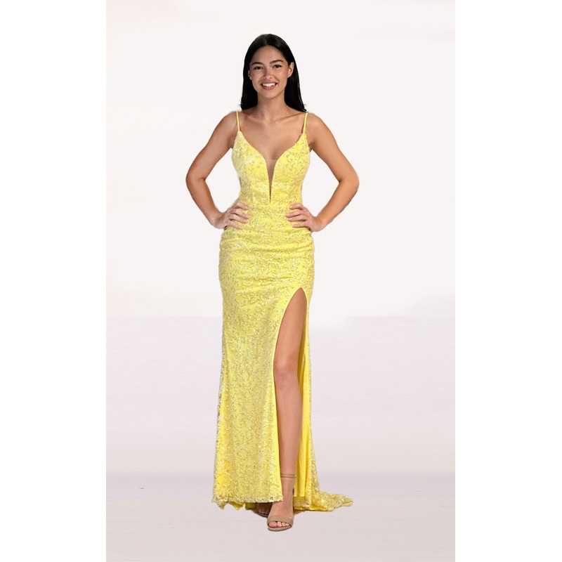 Abby Paris 90219 Dress Neon Orange