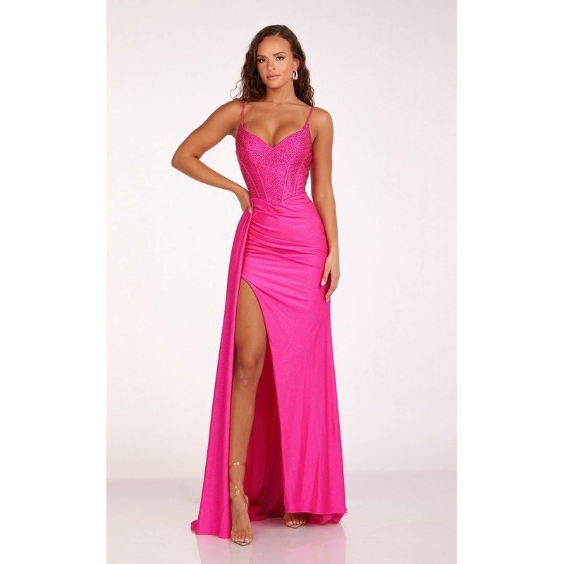 Abby Paris 90231 Dress Fuchsia