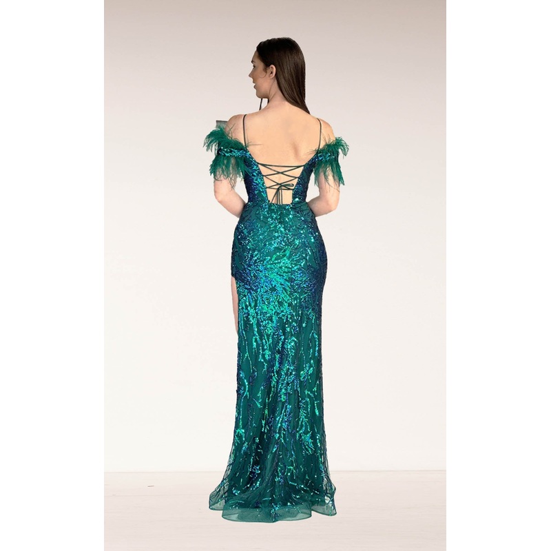 Abby Paris 90271 Dress Iridescent Green