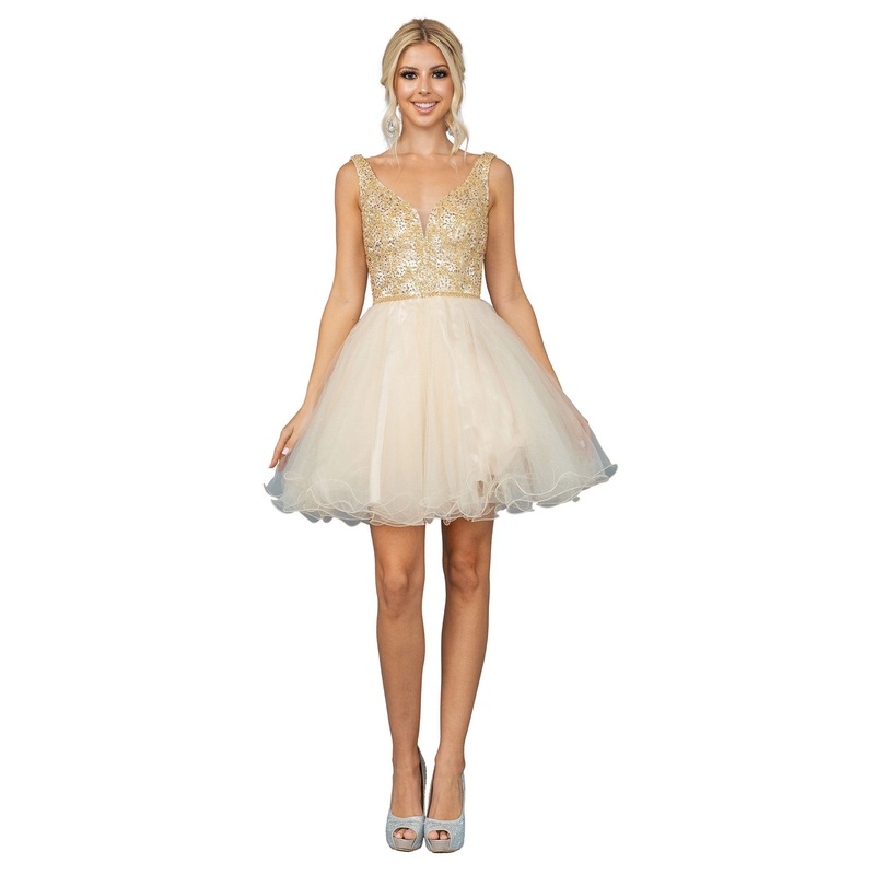 Dancing Queen 3243 Dress Gold