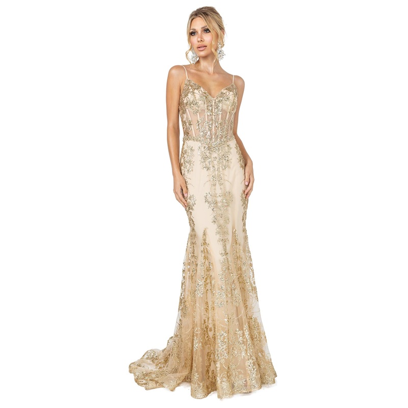 Dancing Queen 4118 Dress Gold