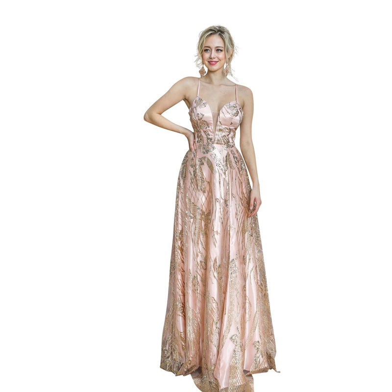 Dancing Queen 4130 Dress Rose Gold