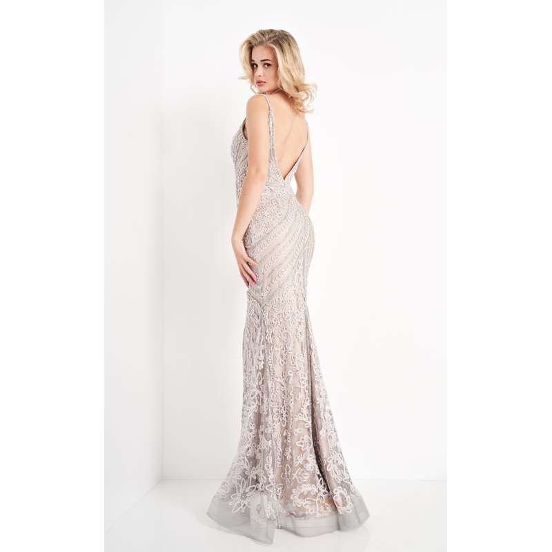 Jovani JVN04514BG Dress Grey-Nude