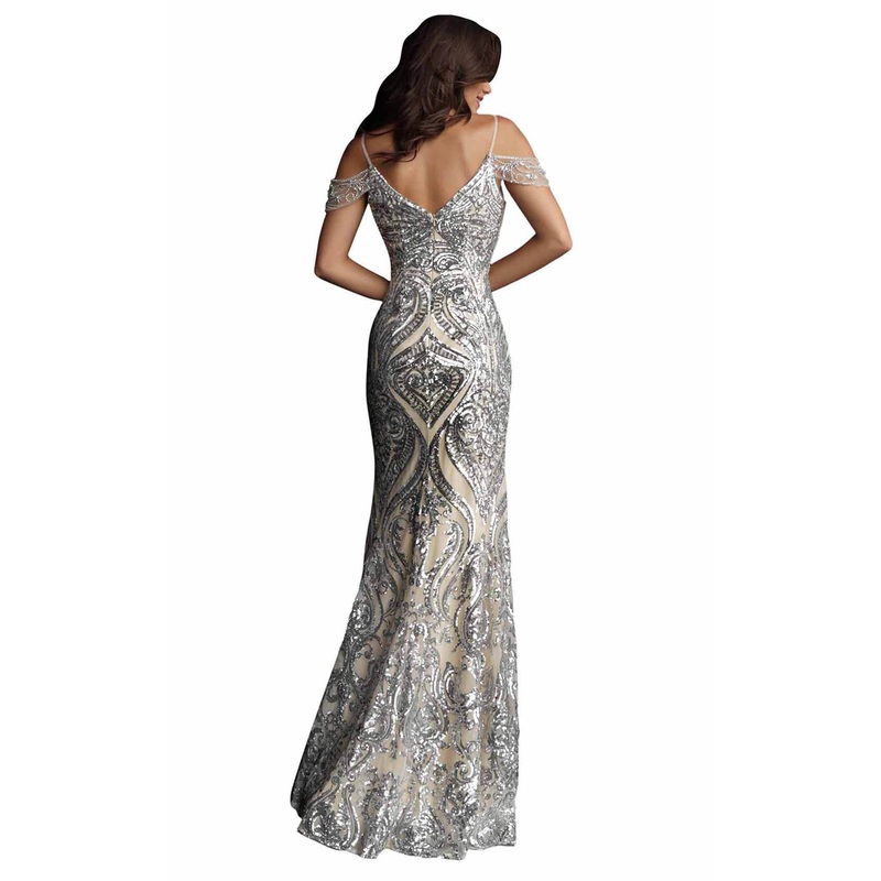 Jovani JVN67256BG Dress Silver/Nude