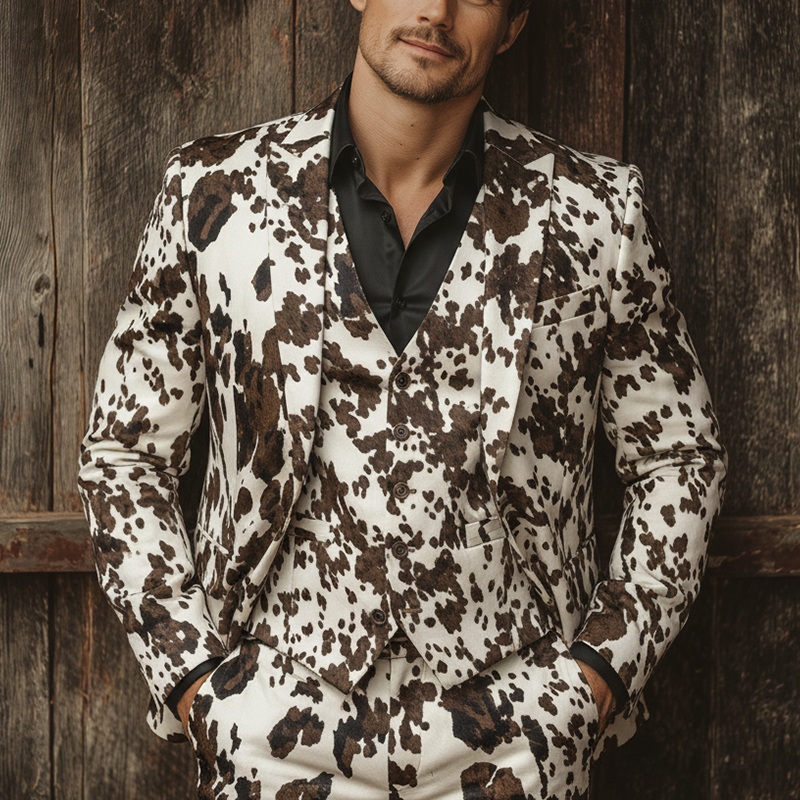 Men’s Winter Fashion Leopard Pattern Leather Blazer MTA1142J1P Leopard