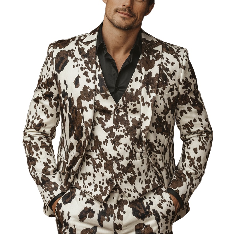 Men’s Winter Fashion Leopard Pattern Leather Blazer MTA1142J1P Leopard