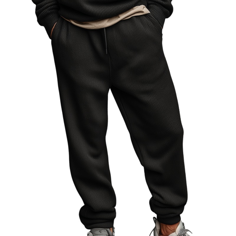 Men’s Classic Casual Elastic Waist Knitted Trousers MTA1567J7K Black