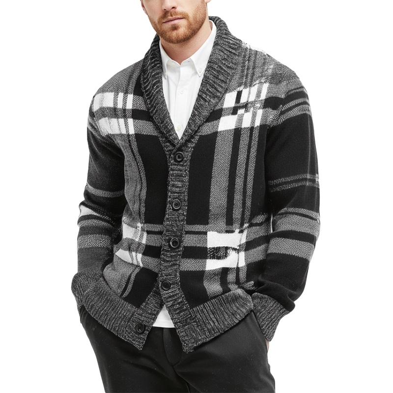 Men’s Winter Simple And Elegant Button-down Cotton Knitted Cardigan MTA1645J8P Grey