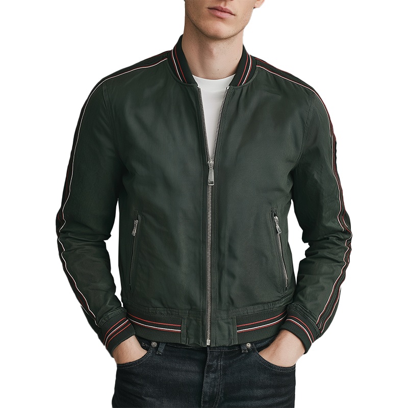 Men’s Autumn Fashion Ribbed Polyester Waterproof Thin Jacket MTA2047J3P Dark Green