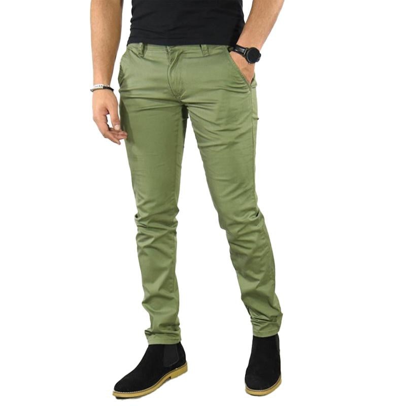 Men’s Solid Color Casual Trousers 84493704X Khaki
