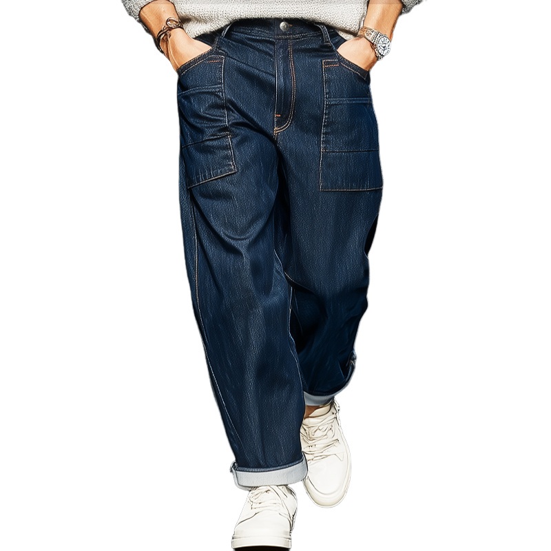 Men’s Classic Simple Dark Blue Jeans MTA2495J8U Dark Blue