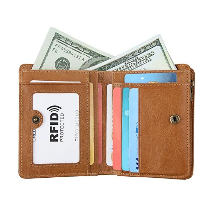 VINTAGE COWHIDE WALLET 37322165M Khaki