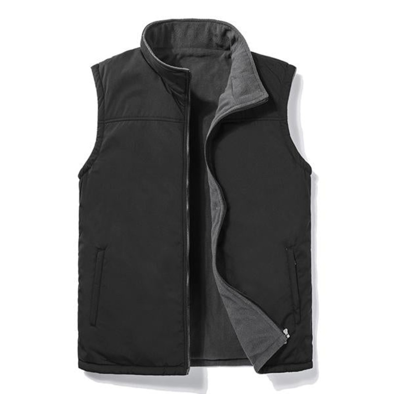 MEN’S FLEECE REVERSIBLE VEST Black