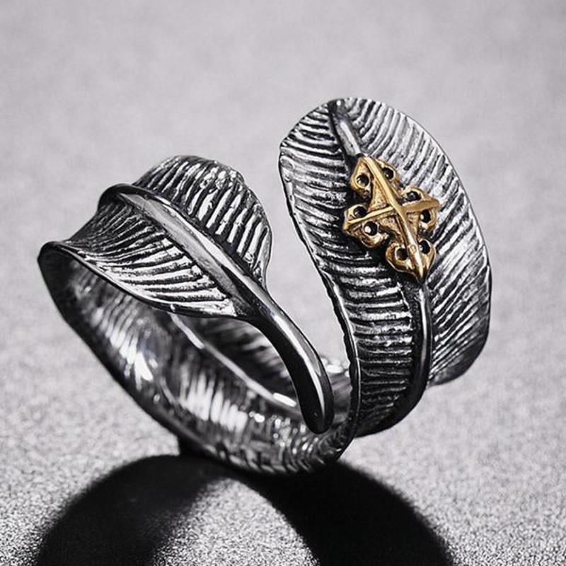 VINTAGE FEATHER RING 70155980M Silver