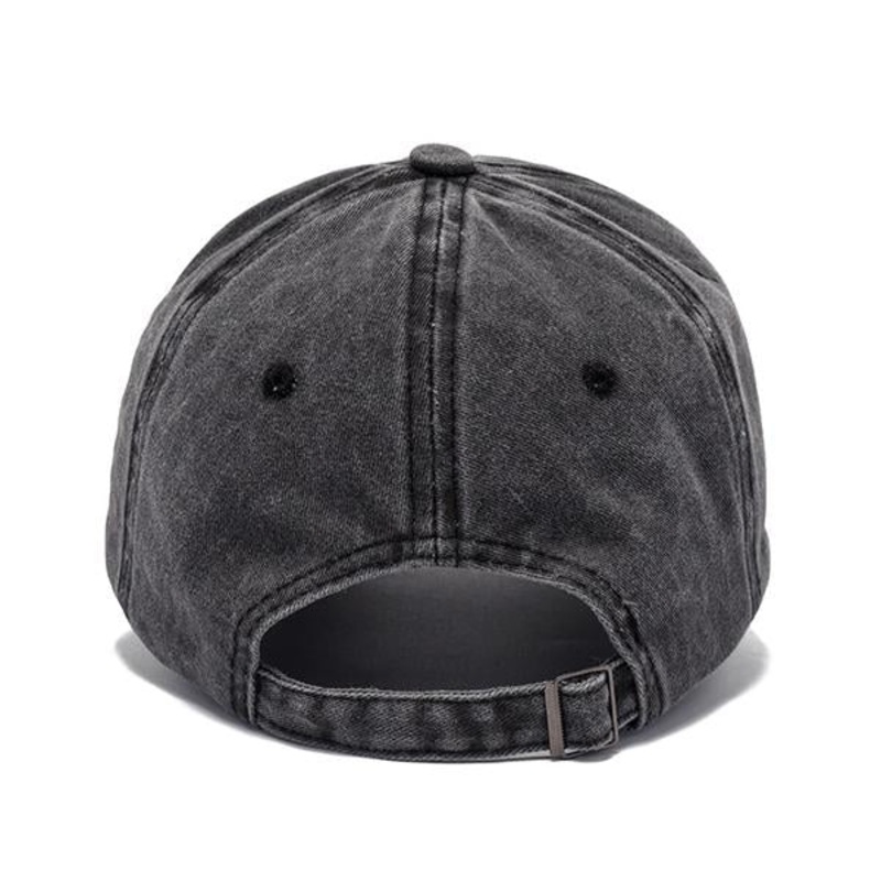 Men’s Distressed Vintage Print Baseball Cap 79415758M Black