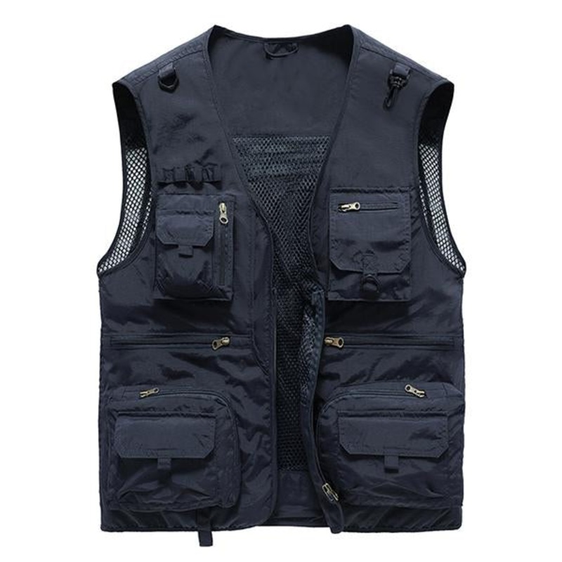 Men’s Multi-pocket Outdoor Quick-drying Vest 96825875M Dark Blue
