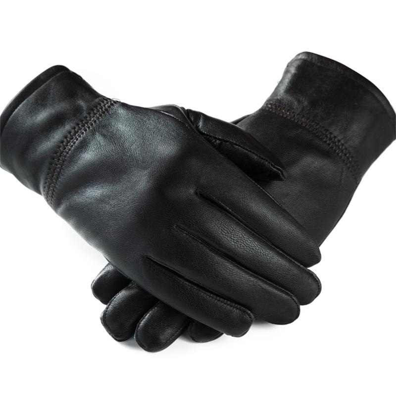 Men’s Sheepskin Warm Gloves 15285867Q Black