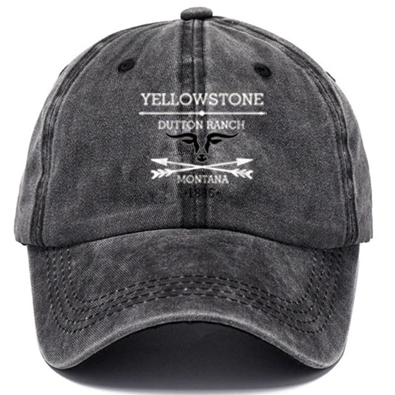 Men’s Casual Distressed Western Dad Cap 40496667K Black