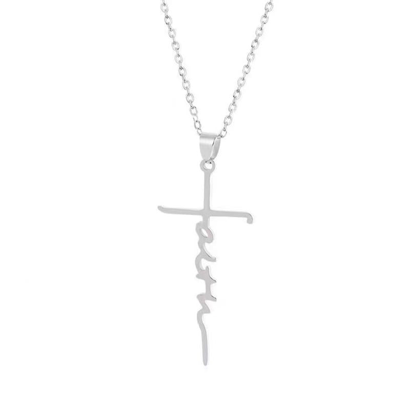 Vintage Faith Cross Necklace 98549955TO Silver