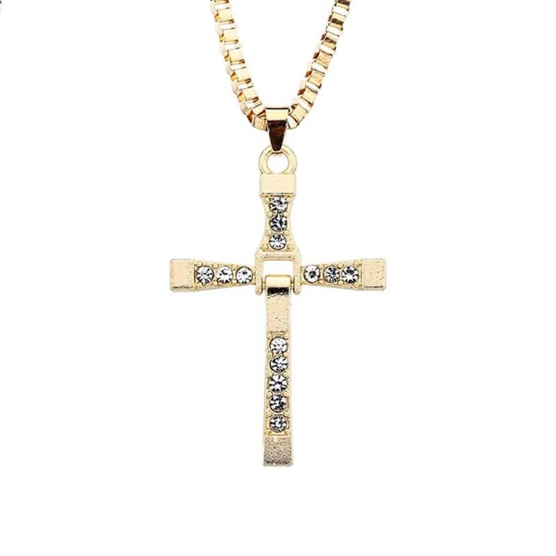 Casual Fashion Shiny Cross Necklace 59489667TO Silver