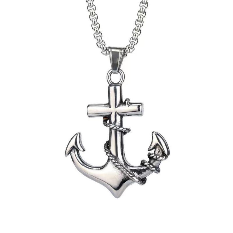 Vintage Casual Anchor Necklace 05499276TO Silver