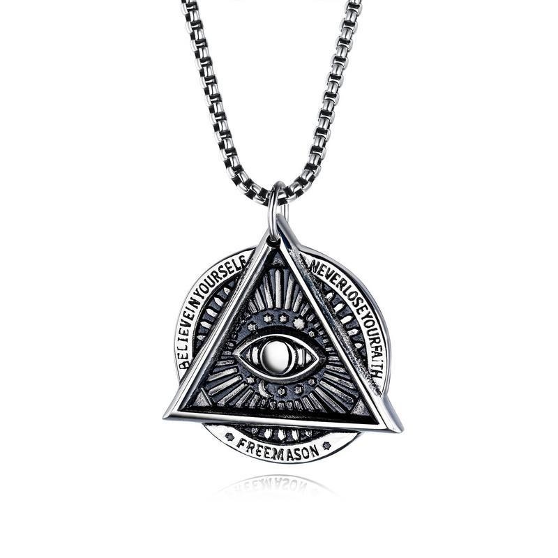 Vintage Casual Evil Eye Necklace 08890688TO Silver