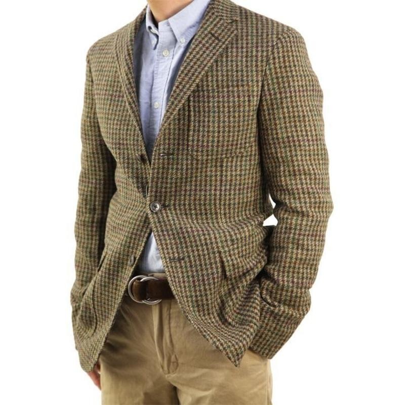 Men’s Blended Single-breasted Blazer 11381844X Khaki