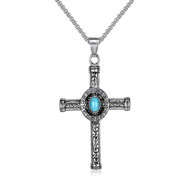 Vintage Casual Cross Necklace 32677858TO Silver