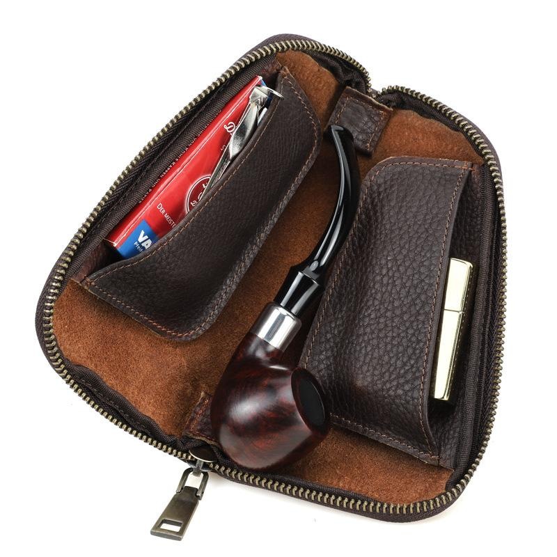 Men’s Multifunctional Portable Tobacco Leather Storage Bag 22771506K Coffe