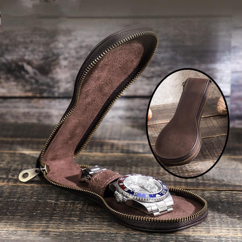 Men’s Vintage Cowhide Watch Storage Bag 61384823K Coffe